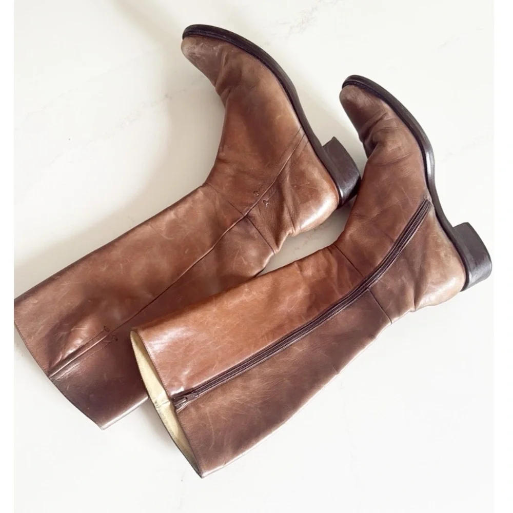 BLAY Brown Leather Knee-High Boots